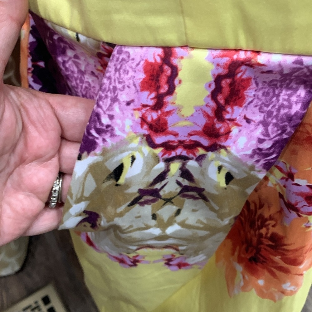 le chateau Yellow Strapless Floral Fit & Flare Dress - Picture 5 of 6